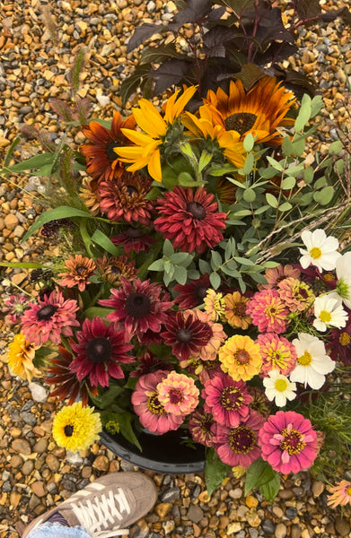 Large hand-tied bouquet.